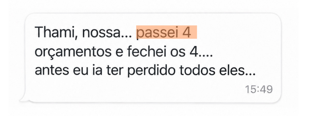 Depoimento: contrato fechado em 30 minutos